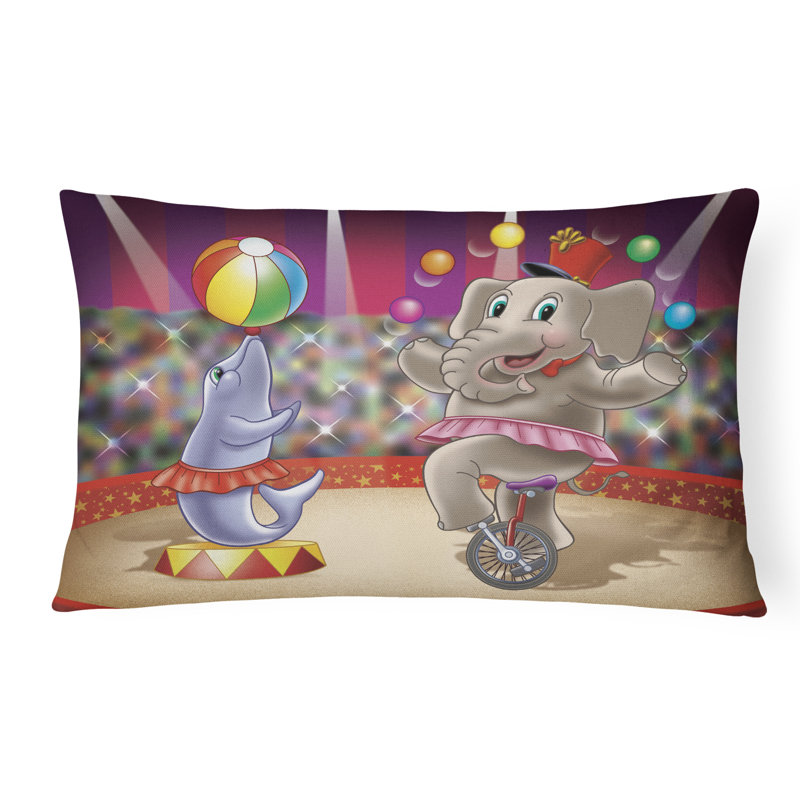  Coussin intérieur / extérieur en tissu Circus Elephant and Dolphin