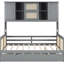 Lit de jour avec lit gigogne, armoire et tablette, structure robuste en bois gris-2131424487-2131424485