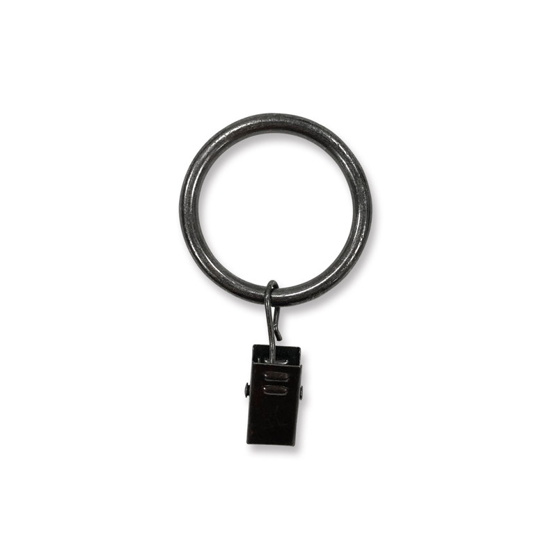 Fraida Curtain Rings, Gunmetal, 2.6" x 1.6" x 0.4"
