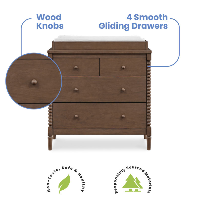 Saint Changing Table Dresser, Teak Brown