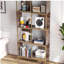 4-Tier Industrial Bookcase, Rustic Wood and Metal Frame, Asymmetrical Shelf Design, Display Storage Shelf-140462691
