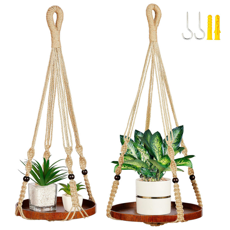 Pot à fleurs suspendu Orrill, Brun