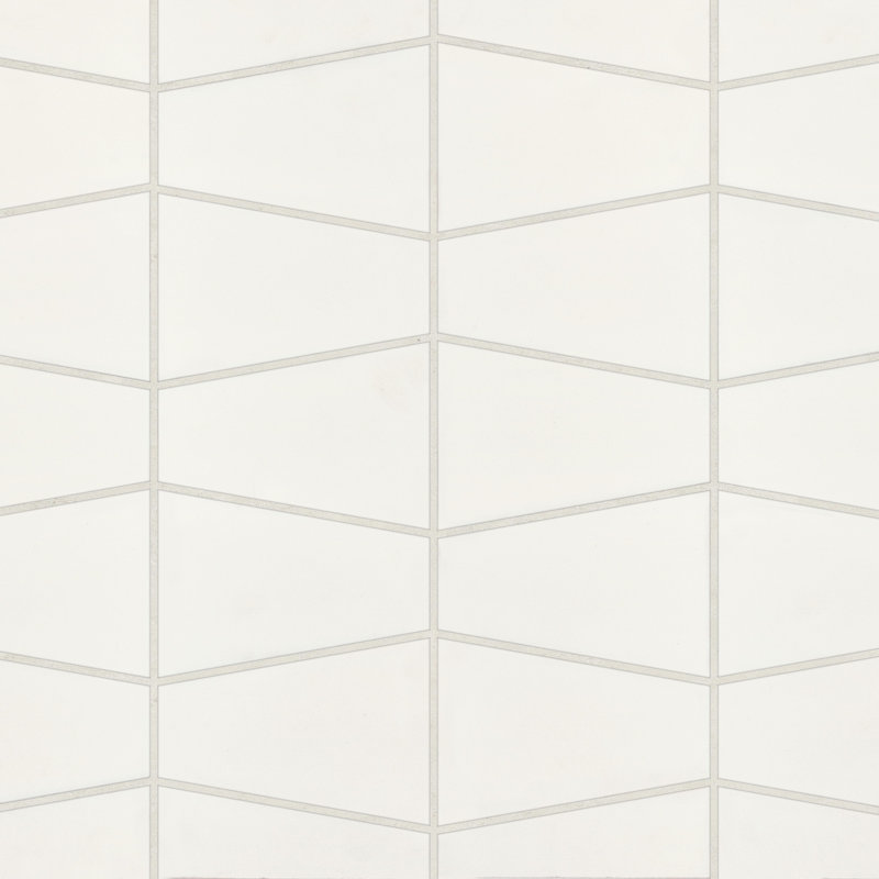 Marin Trapezoid Matte Porcelain Mosaic Tile, Aloe Green
