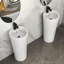 Lavabo sur pied en céramique blanc classique de 15 po, espace pour les salles d'eau, cuisson à haute température, finition parfaite, tracas de drain standard - installation de 15 pouces dans les petits espaces et entretien facile