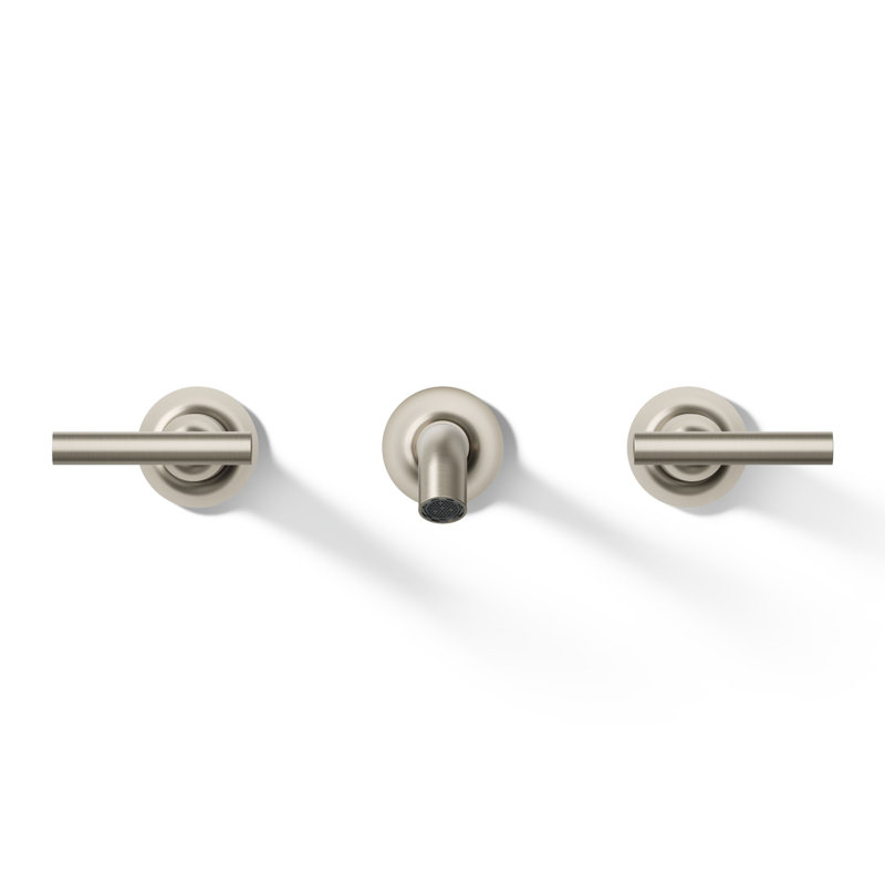 Purist® Wall-Mounted Bathroom Faucet, Vibrant Brushed Nickel, Lever Handle