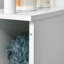Grande armoire de rangement pour salle de bain, tour à linge autoportante avec 2 tablettes ouvertes et 2 armoires à portes