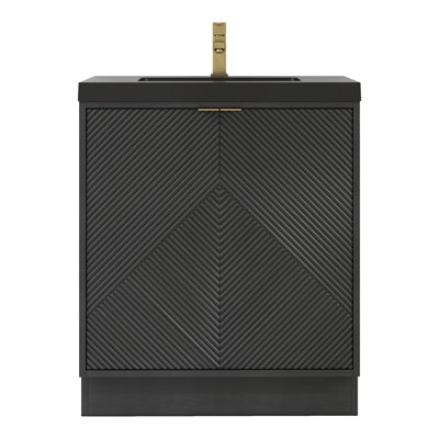 Monterey 29.5" Inch Freestanding Bathroom Vanity + Reinforced Black Acrylic Sink