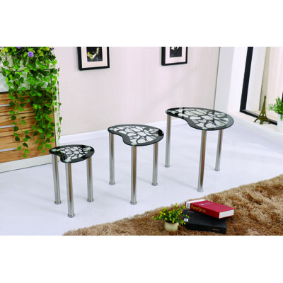 Blomkest Glass 3 Piece Nest of Tables
