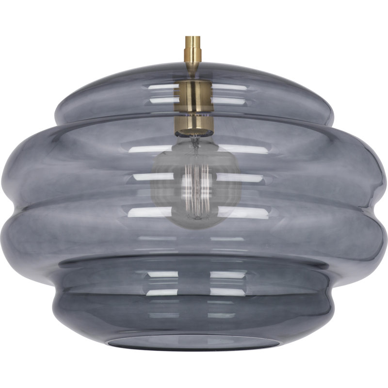 Luminaire suspendu géométrique à 1 lumière Horizon, Gris fumée