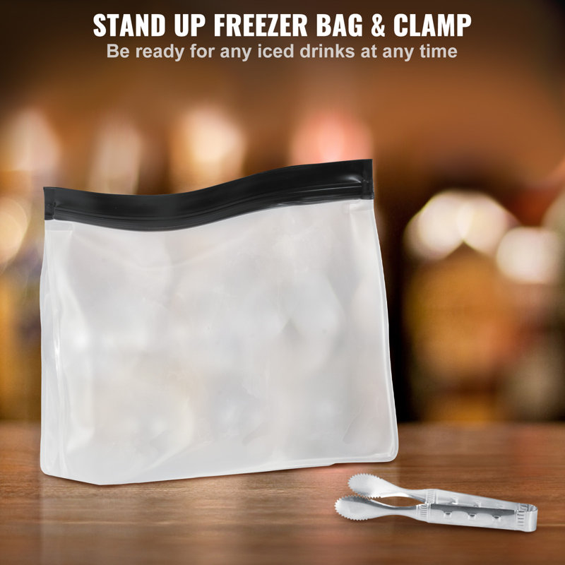 Black Silicone 4-Cavity Clear Ice Ball Maker with Storage Bag