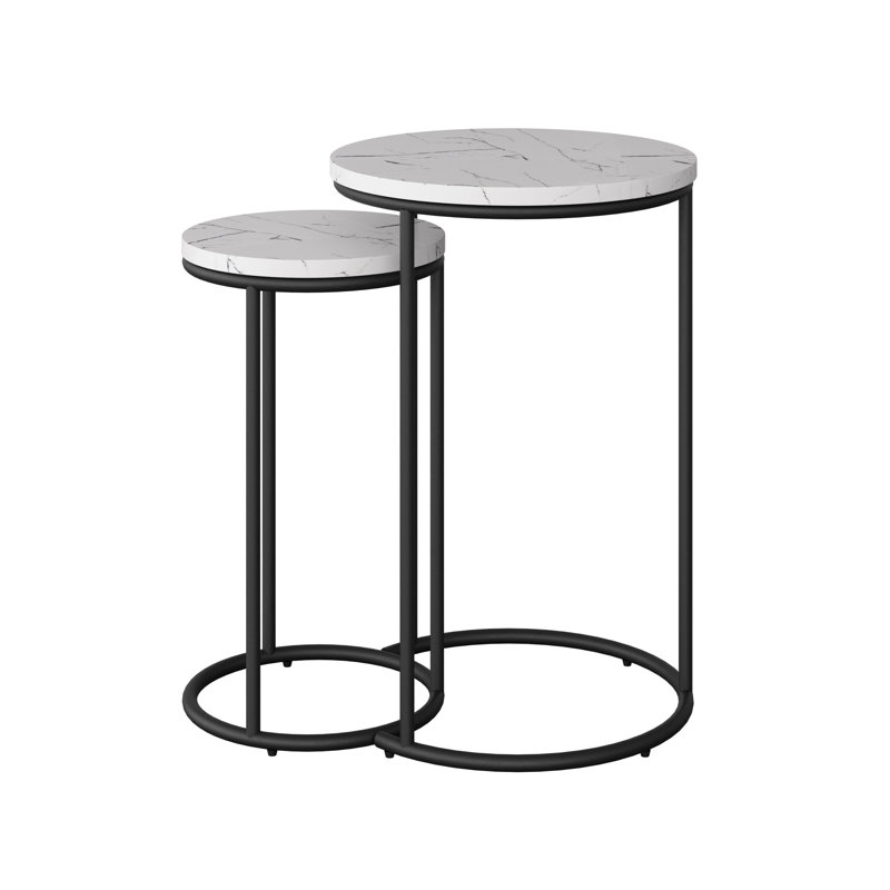 Allenhurst Nesting Tables Round End Tables, White