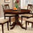 Contemporary Round Dining Table Brown Cherry Solid Wood Pedestal