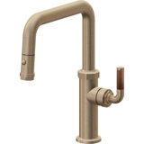 Pull-Down Kitchen Faucet With Button Sprayer - Quad Spout