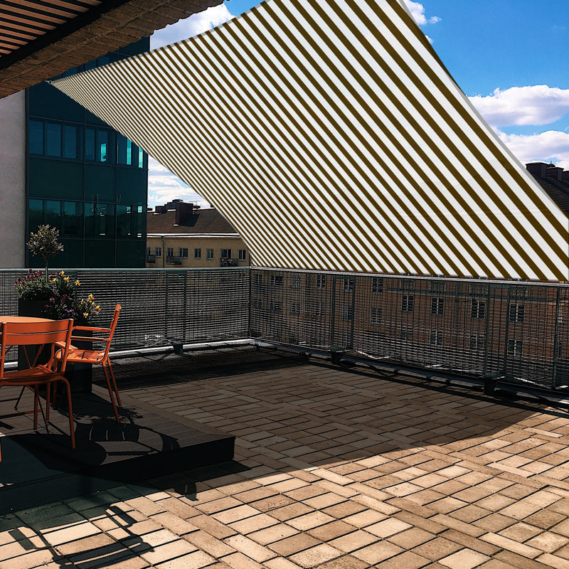 Voile d'ombrage carré pour l'extérieur Yescom, Café / blanc, 16 pi x 16 pi