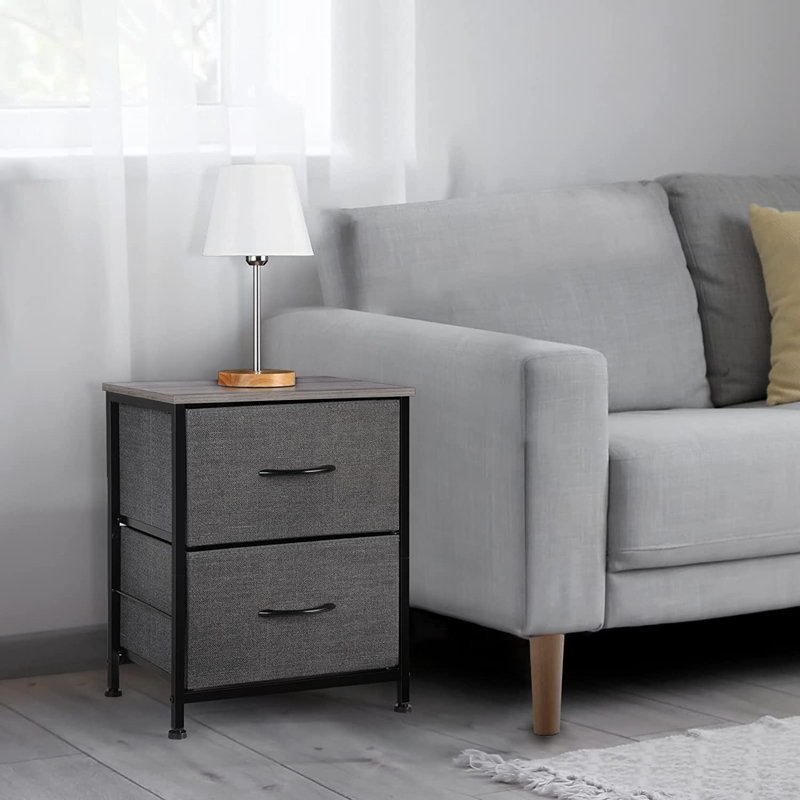 Commode de rangement 2 tiroirs Ladonn