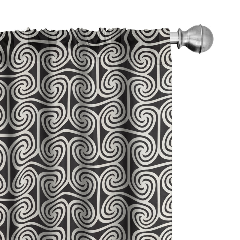 Rideaux 4 panneaux East Urban Home Retro, L 56 po x L 63 po