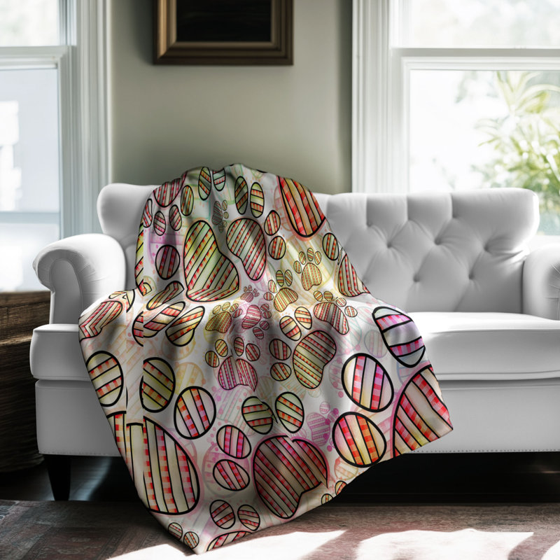 Motif Groovy - 1 pièce Sherpa Premium, Lit simple, Imprimé animal rose / rouge / vert clair