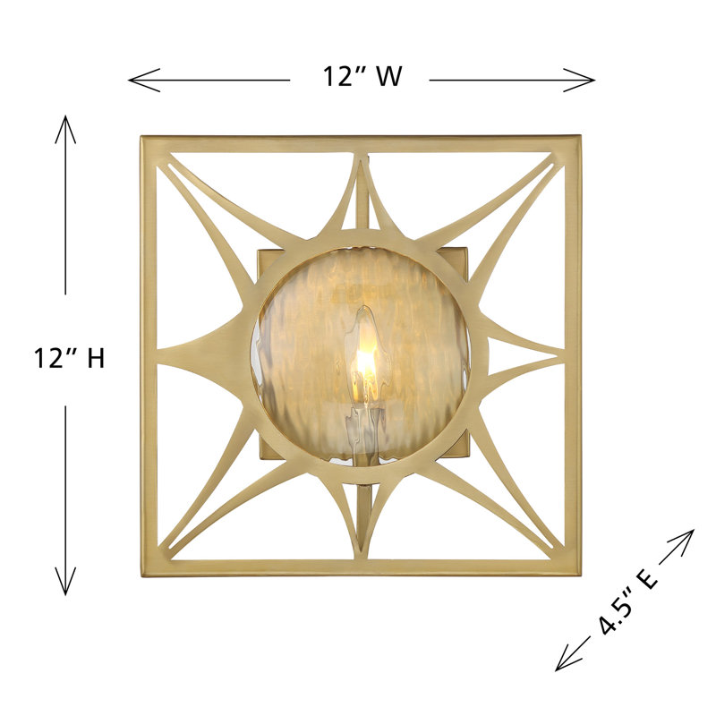  Balfour 1-Light Wall Sconce in Warm Brass, Brass