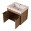 Meuble-lavabo 24 po avec comptoir, lavabo en résine, portes à fermeture douce