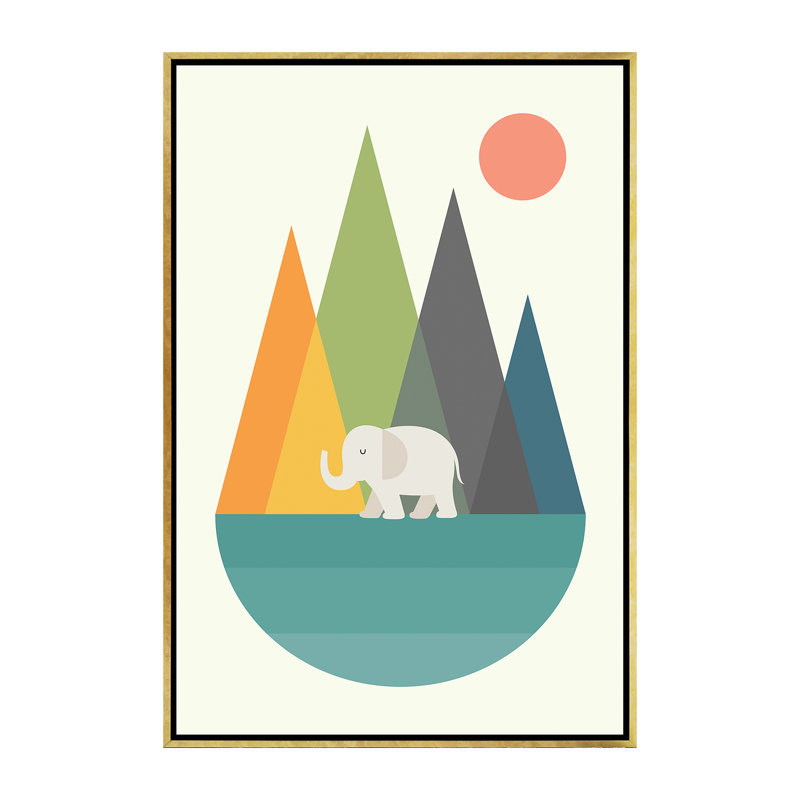 «Walk in Peace» par Andy Westface - impression d'art graphique, H 60 po x l 40po x P 1,5 po, Toile encadrée d'or