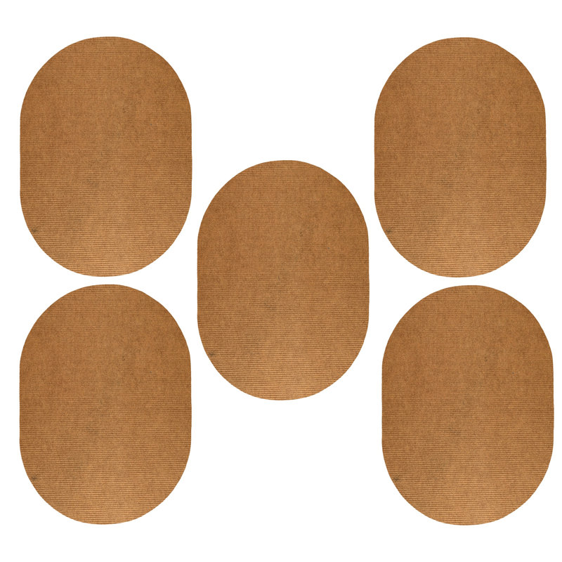 Ensemble de tapis intérieur / extérieur en polyester tissé à la machine Ocellus, Ovale 2 pi x 3 pi