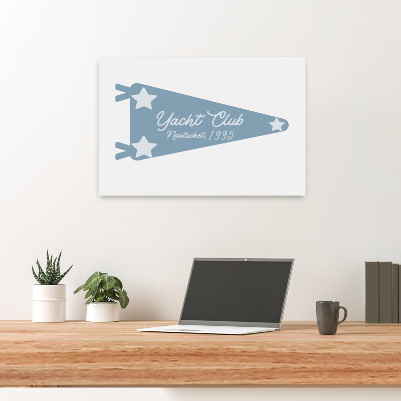 «Nantucket Yacht Pennant», art mural rétro rétro, H 16 po x l 24 po