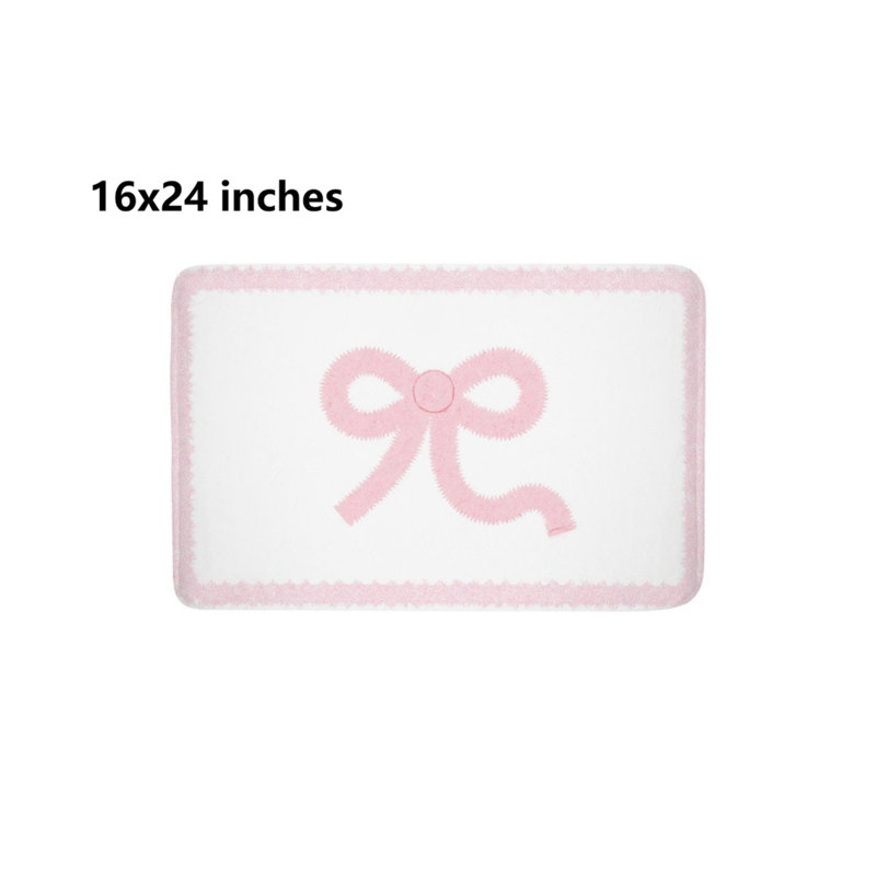 Tapis rose pour salle de bain Bowknot rose, 16 x 24