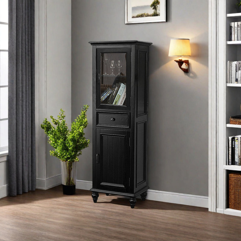 Black storage cabinet