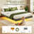 Cowen Floating Bed Frame with LED Lights Metal Slats Underbed Storage Space No Box Spring-76432944-133985343