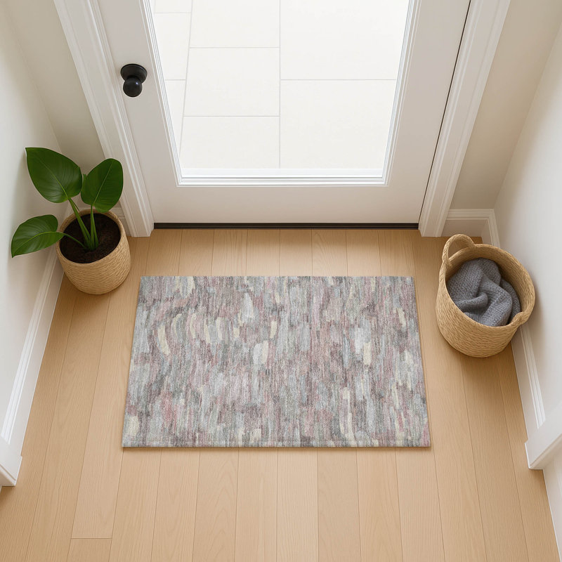 Machine Washable Indoor/Outdoor Huseby ACN2266 Stripes Rug, Rectangle 1'8" x 2'6"