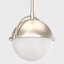 Luminaire suspendu sphérique 1 lumière à intensité variable en nickel brossé avec abat-jour en verre givré