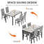 Ensemble de table de salle à manger pour 4 personnes, ensemble de table de salle à manger rectangulaire avec quatre chaises et plateau en faux marbre, ensemble de table de salle à manger avec dossier pour la salle à manger ou le salon-1154685792-1154685795