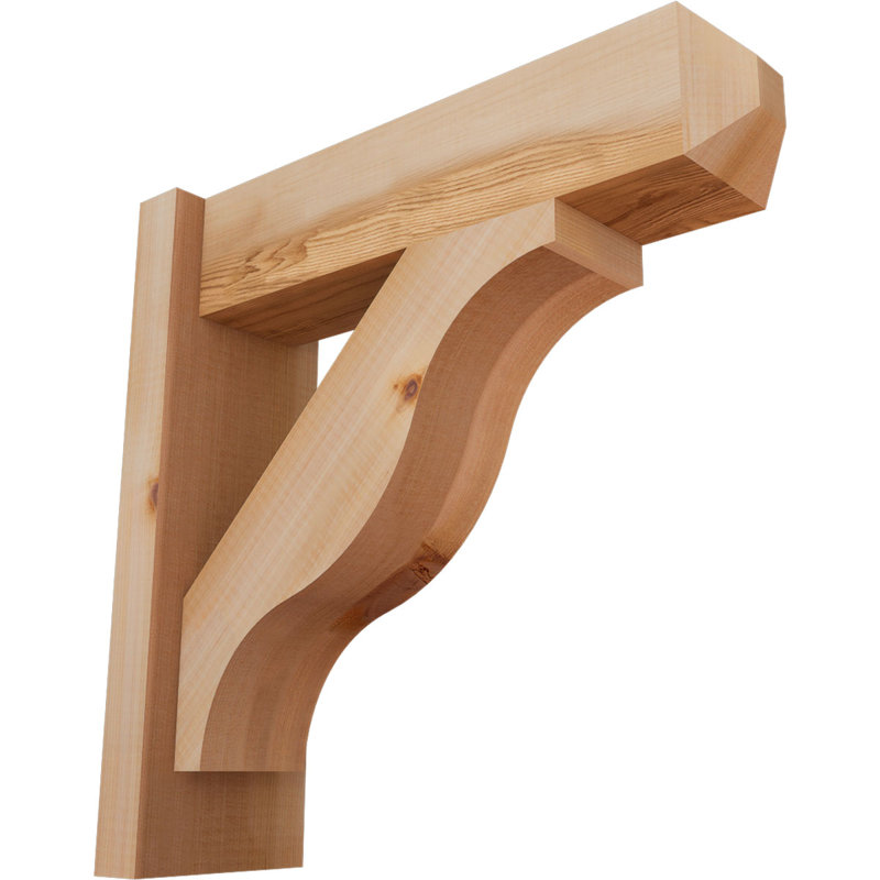 Persienne en bois rustique Funston Craftsman, P 18 po x H 18 po, Cèdre rouge de l'Ouest l 5 1/2 po (lisse)