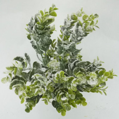 18 "5 tiges d'eucalyptus artificiel givré pour Noël