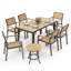 Ensemble de salle à manger d'extérieur rectangulaire pour 6 personnes L 59 po Loddon-122589529