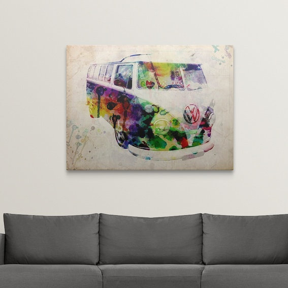 «Camper Van Urban Art» par Francy, impression, H 27 po x l 36 po x P 1,5 po, Toile