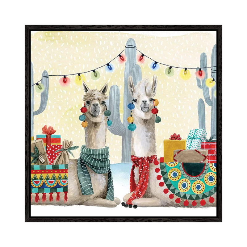 Boho Christmas Collection A by Grace Popp - Gallery-Wrapped Canvas Giclée, 45.72 cm H x 45.72 cm W, Black
