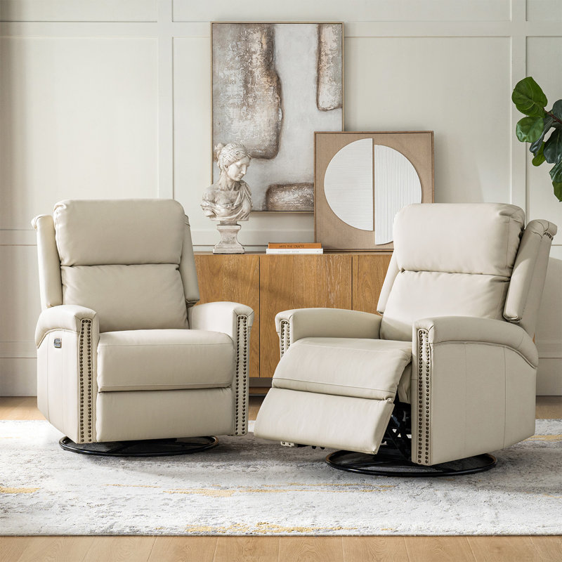 Fauteuil inclinable électrique pivotant Elina, Beige