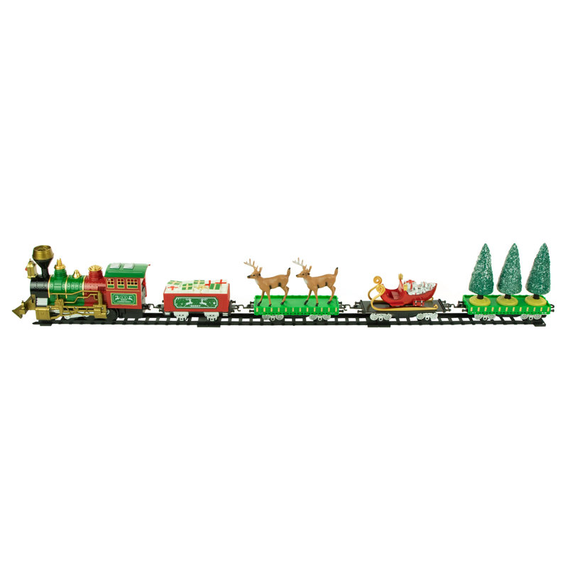 Ensemble de train de Noël lumineux et animé avec pile 22 pièces