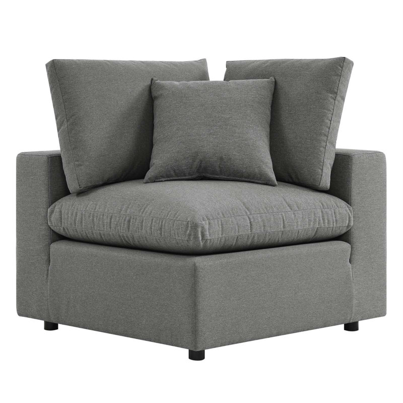 Modway Commix Sunbrella Outdoor Patio Corner Chair, Polyester Charcoal