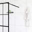 Porte de douche noire 34 po x 72 po, verre trempé, assemblage simple, panneau 34 po x 72 po, finition, installation difficile requise
