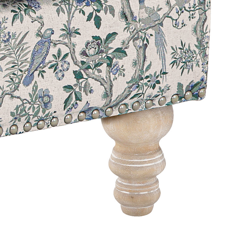 Fauteuil Hierro, Blue Floral Bird/Gray