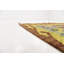 Tapis de zone en laine beige/brun/bleu 3 pi 5 po x 3 pi 6 po one-of-kind à la main noué la Doorfield