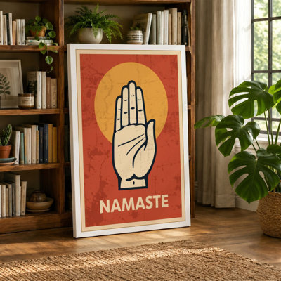 Namaste Hand Geometric 1 Piece Wrapped Canvas Wall Art