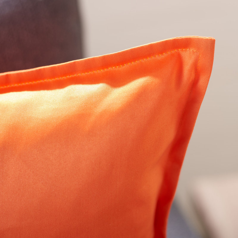 Erna 18'' Orange Satin Decorative Throw Pillow