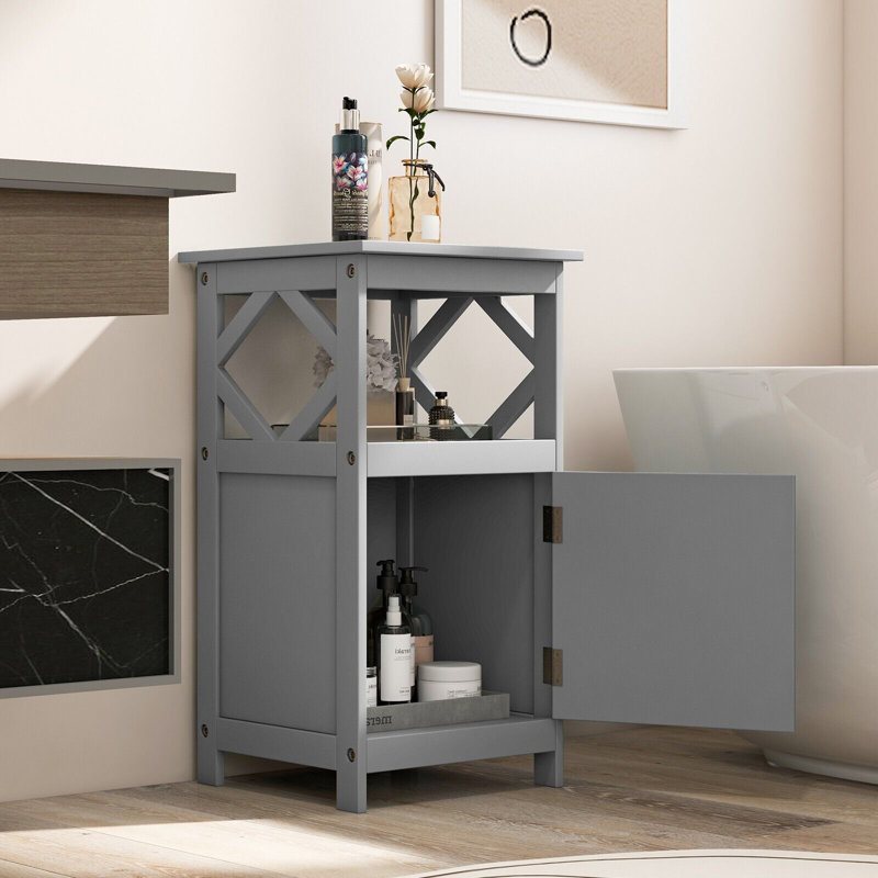 Dunnom Freestanding Bathroom Cabinet, Gray