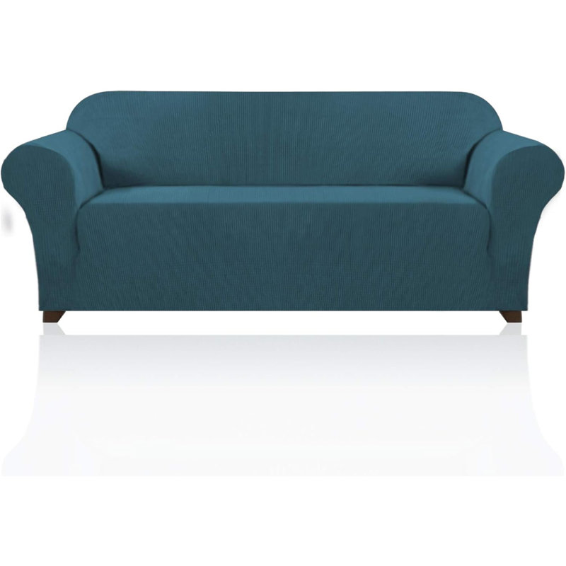 Sofa Slipcover, Teal Polyester/Polyester Blend, 2" H x 11" W x 14" D