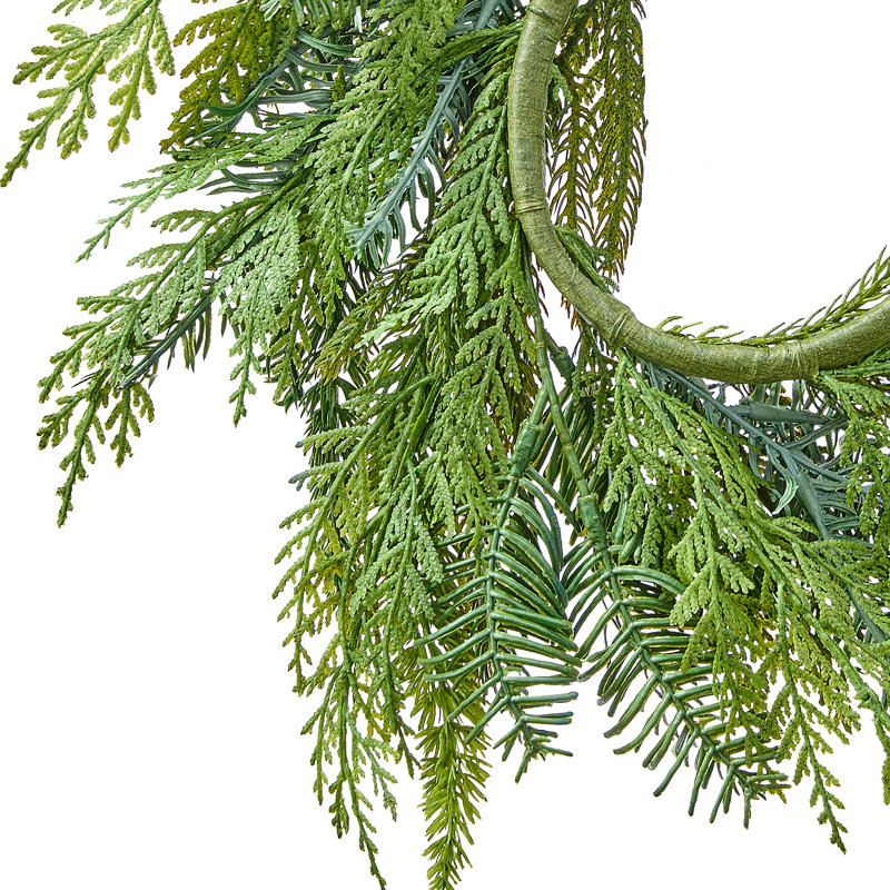 Anneau de bougie UV naturel effet sapin mélangé de 35,5 cm (14 po)