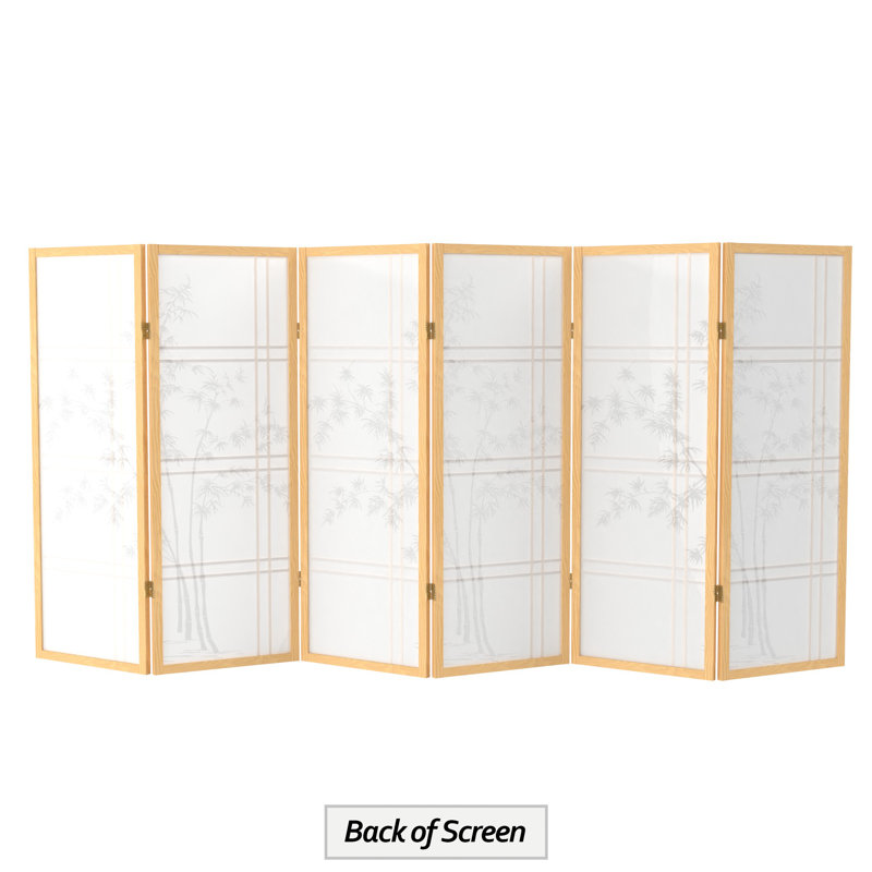 Keitez 48" H Bamboo Tree Shoji Screen, 6 Panels, Natural