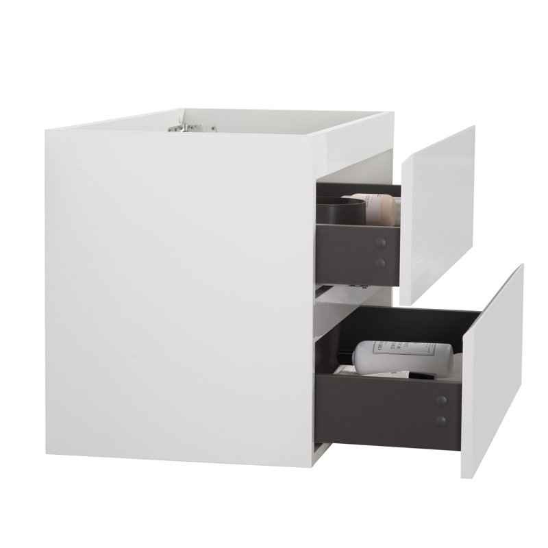 Meuble-lavabo simple 36 po avec dessus en céramique avec trop-plein Derrance, pré-assemblé, Blanc, 36"